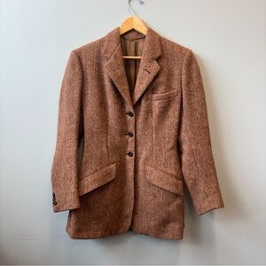 Vintage Brittany Equestrian Riding Jacket Blazer Fitted Brown Wool Small